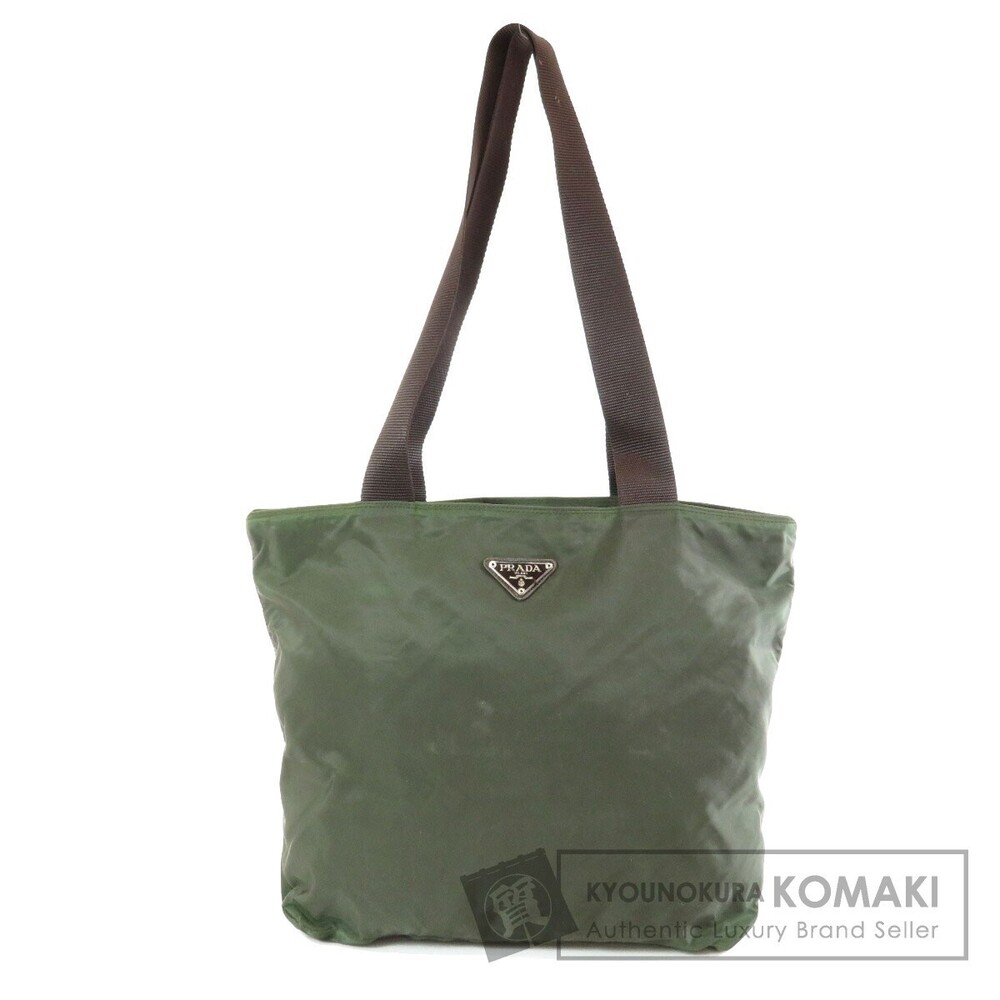 Prada Logo Tote Shoulder Bag Green